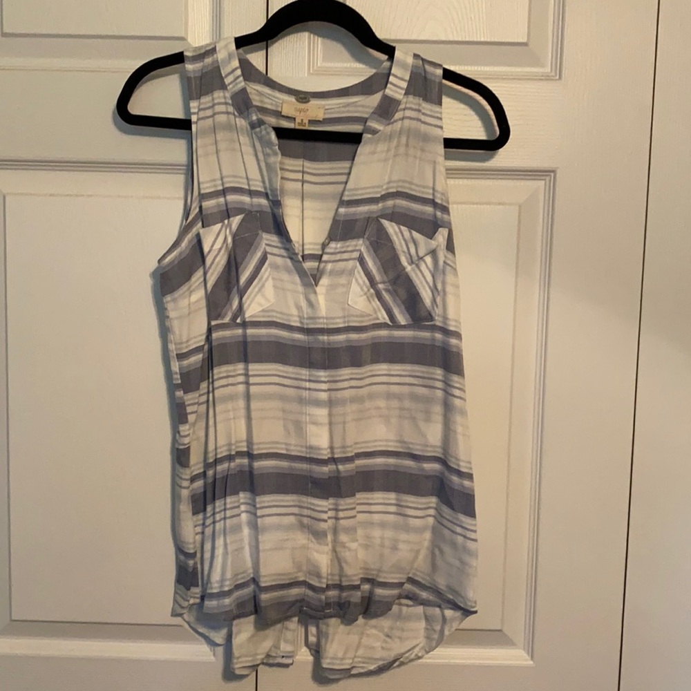 Blue & white striped tank. Size S. Brand Cupio